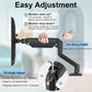 TOXIYA Monitor Stand, Adjustable Dual Monitor Desk Mount for 13-32 Inch Screens, Full Motion VESA Mount with C Clamp, Grommet Base, Tilt, Swivel, Rotation