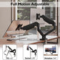 TOXIYA Monitor Stand, Adjustable Dual Monitor Desk Mount for 13-32 Inch Screens, Full Motion VESA Mount with C Clamp, Grommet Base, Tilt, Swivel, Rotation
