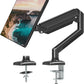 TOXIYA Monitor Stand, Adjustable Dual Monitor Desk Mount for 13-32 Inch Screens, Full Motion VESA Mount with C Clamp, Grommet Base, Tilt, Swivel, Rotation