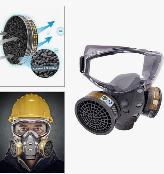innovations Full Face Respirator Gas Mask with Integrated Goggles