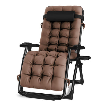 TOXIYA Foldable Deck Chair Recliner Lounger Chair With Detachable Cushion
