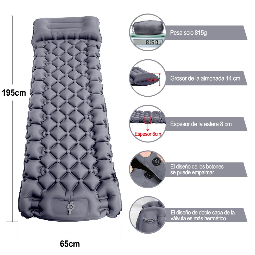 Portable Camping Mat Inflatable Camping Mat with Pillow