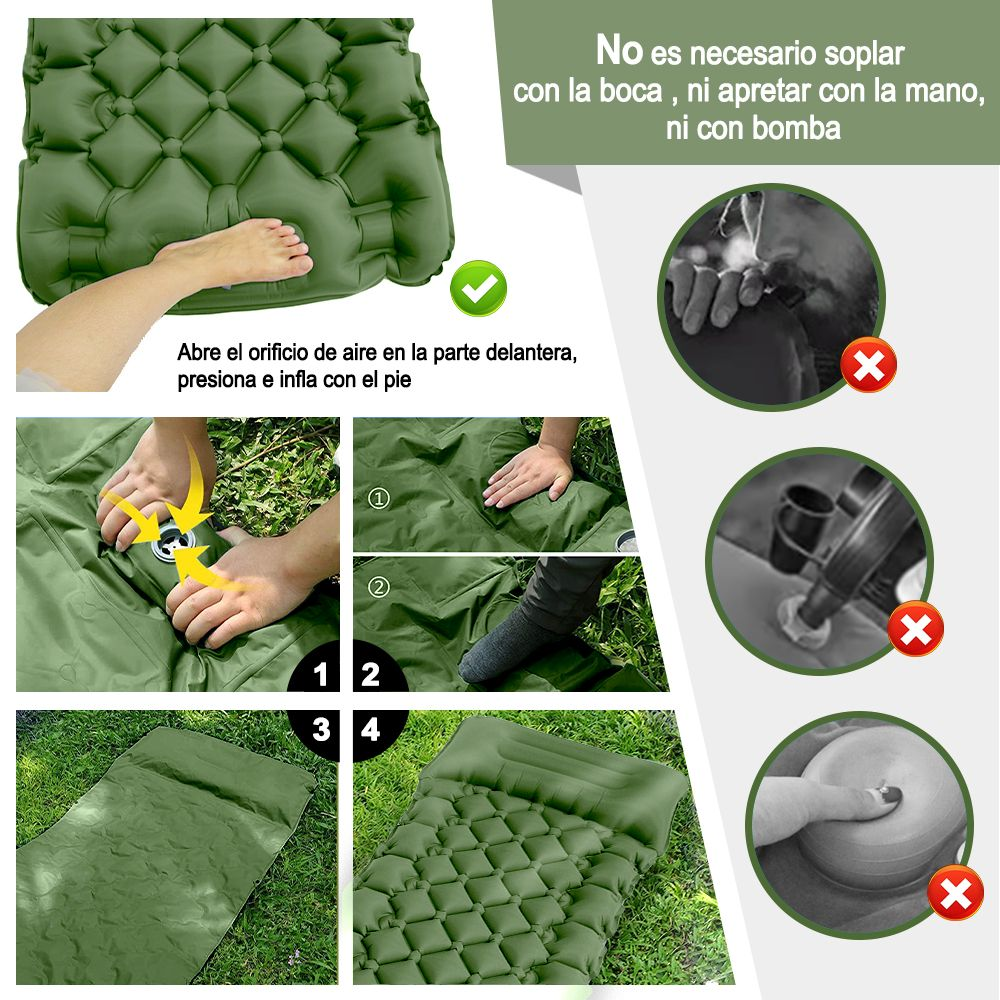 Portable Camping Mat Inflatable Camping Mat with Pillow
