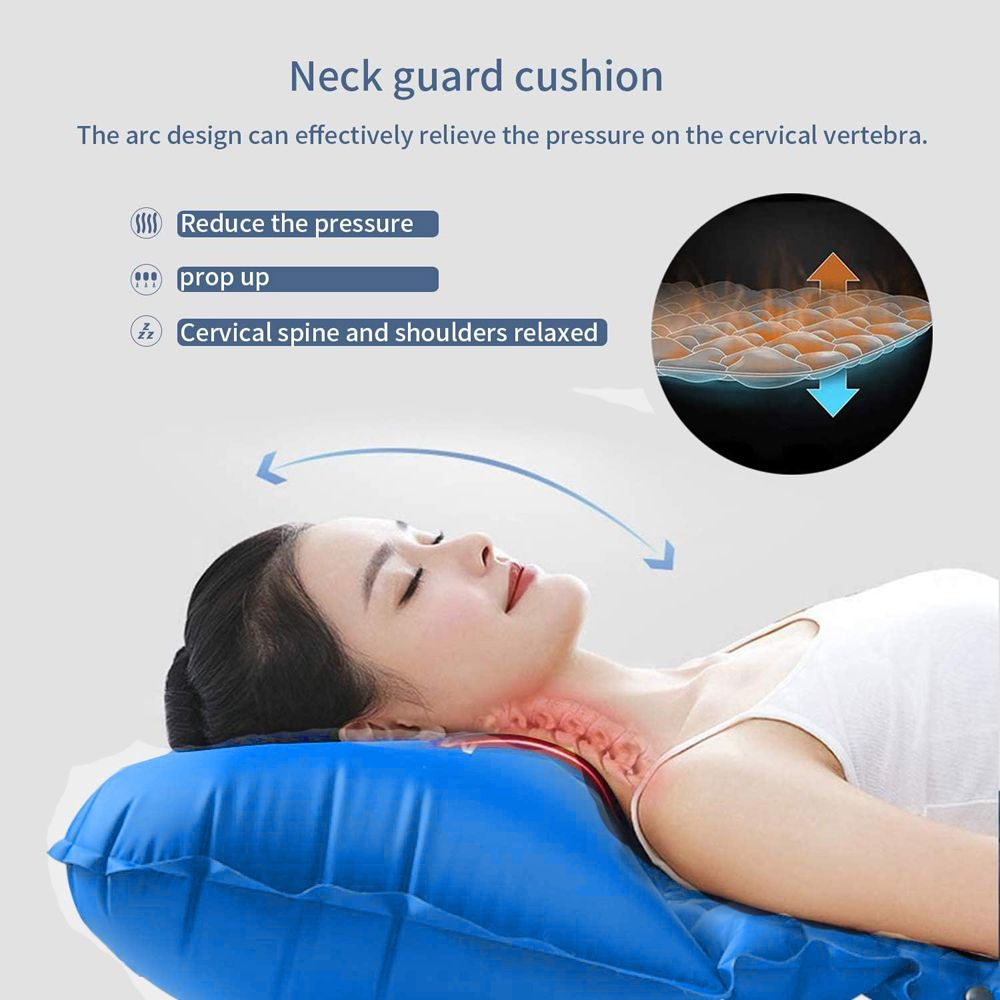 Inflatable Sleeping Pad Camping Mat with Pillow