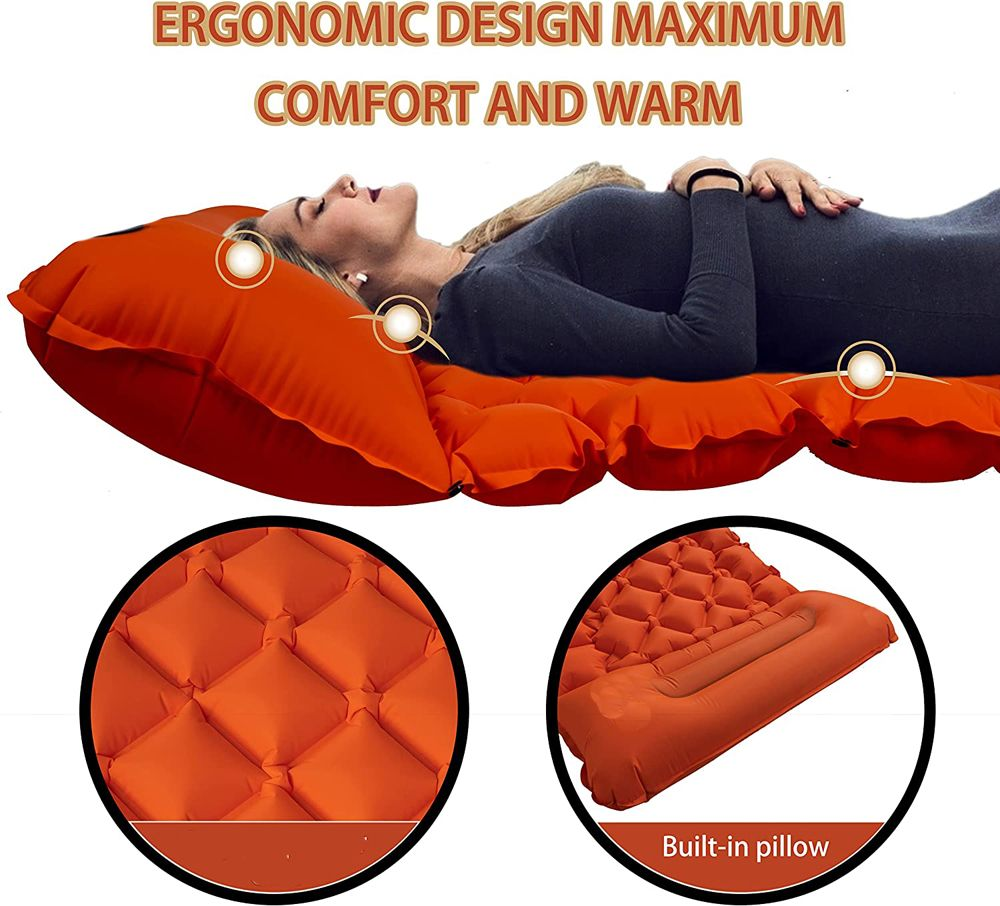 Inflatable Sleeping Pad Camping Mat with Pillow