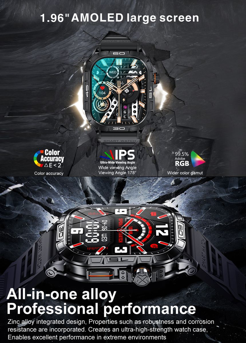 TOXIYA  Smart watch for Android iPhone Multiple Sports Modes