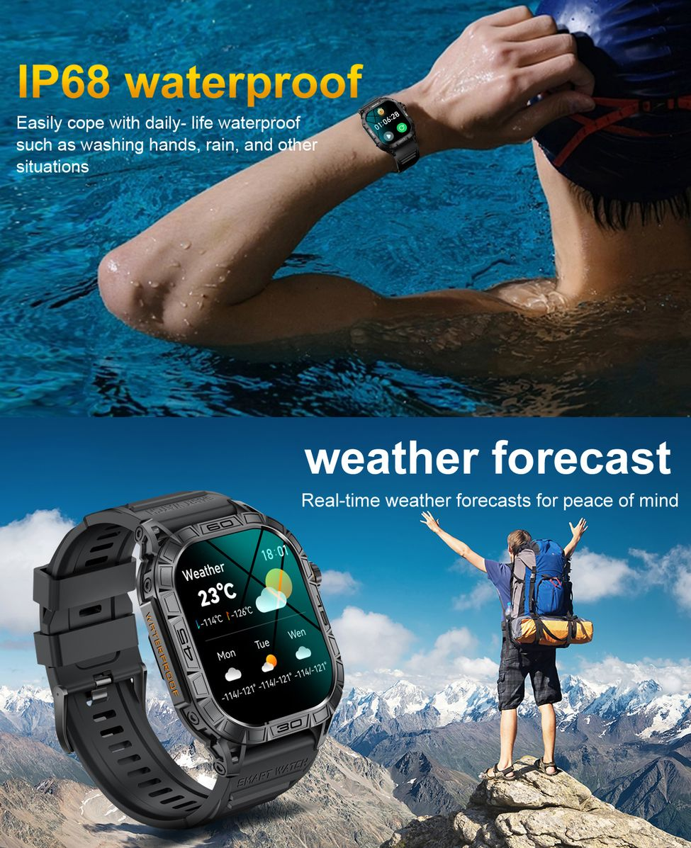 TOXIYA  Smart watch for Android iPhone Multiple Sports Modes