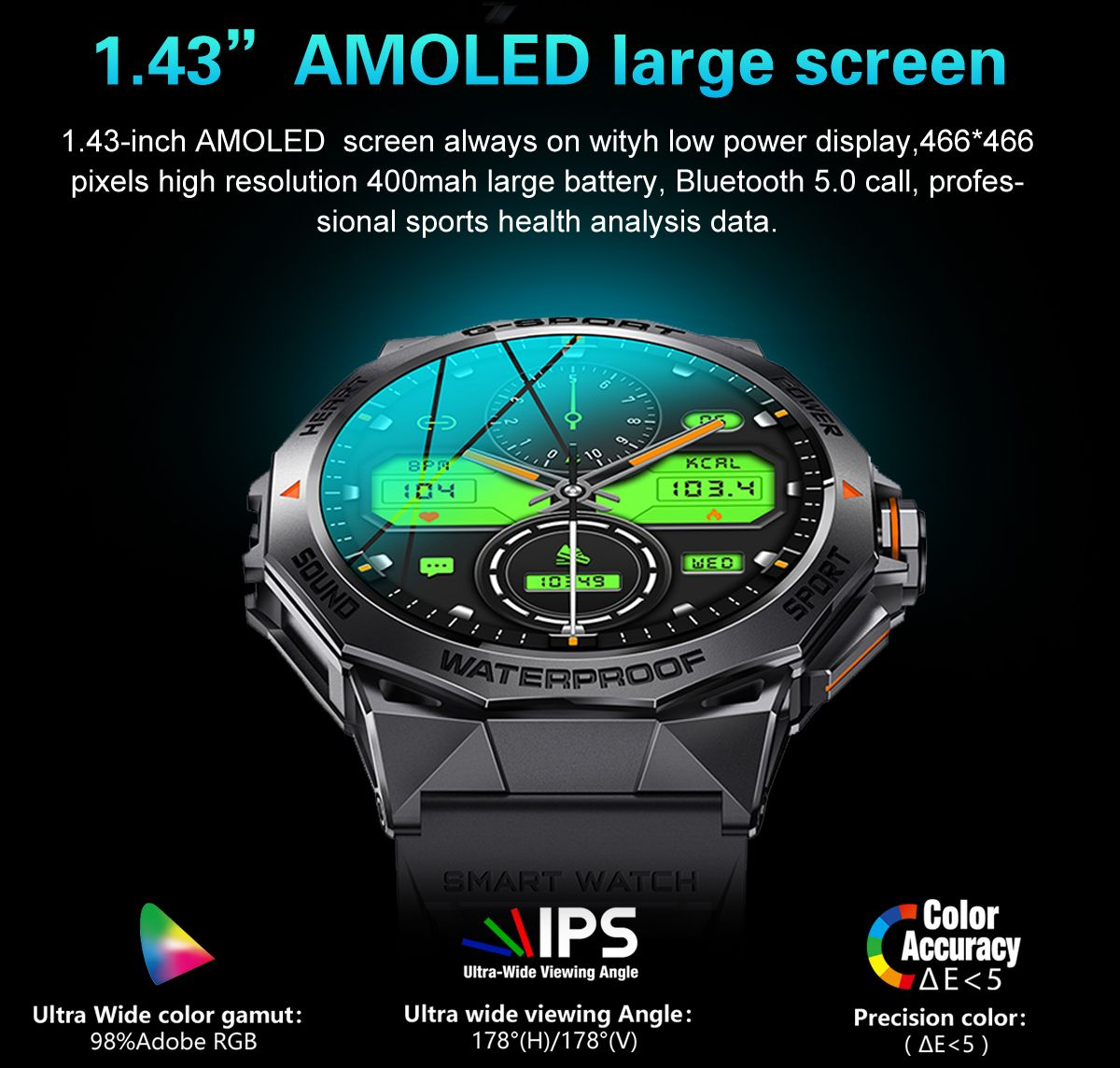TOXIYA  Smart watch for Android iPhone