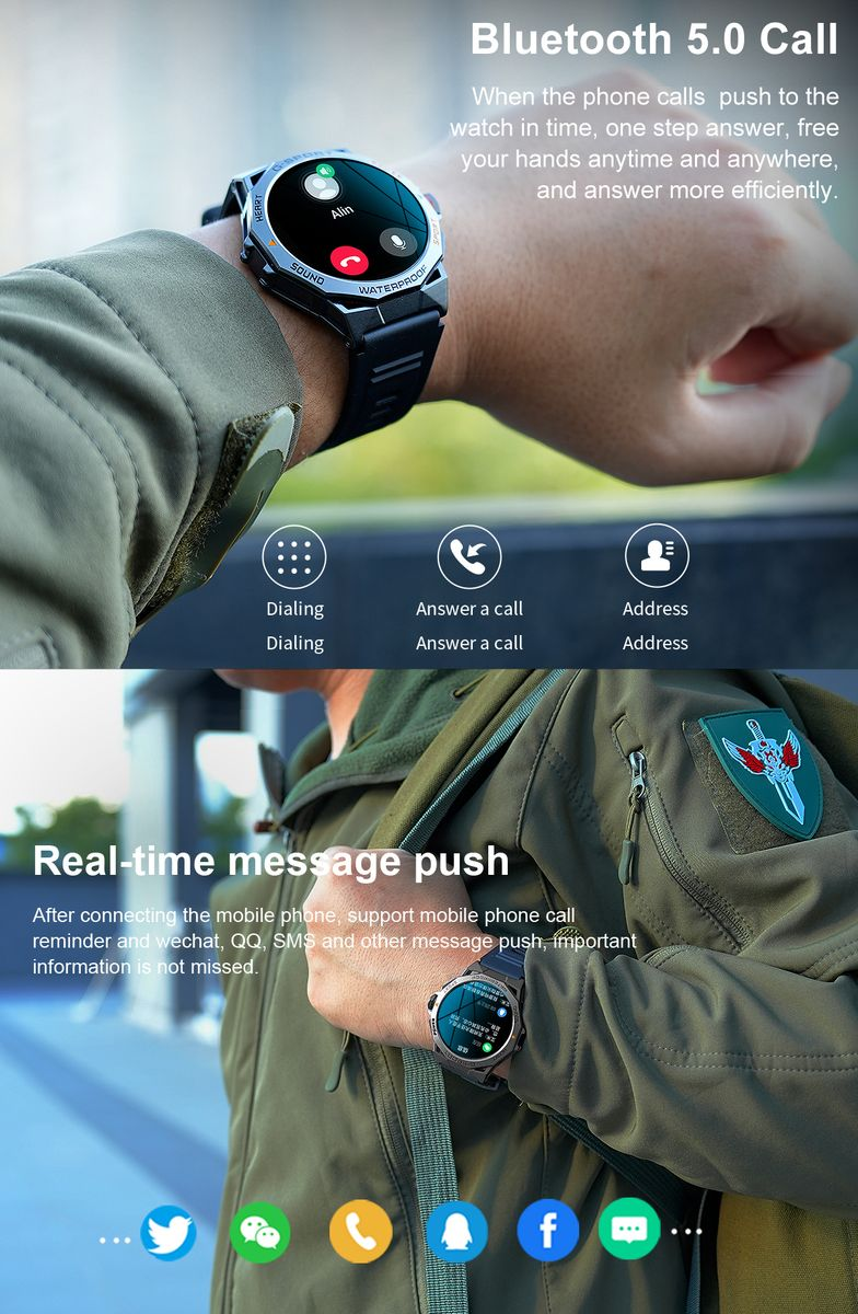 TOXIYA  Smart watch for Android iPhone