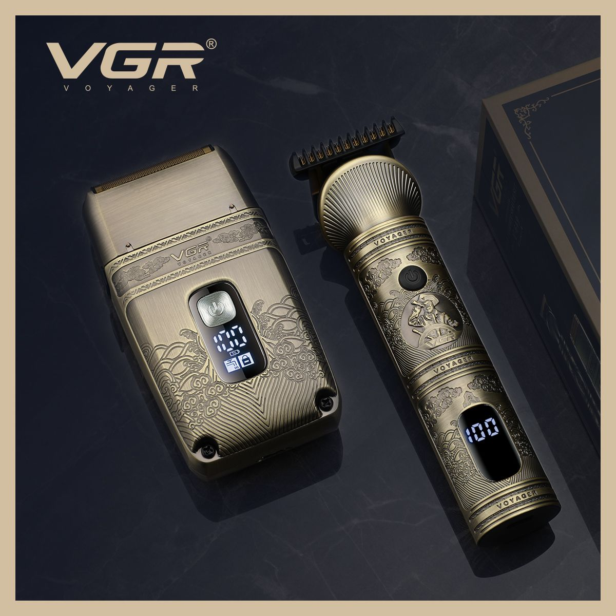 VGR Professional Hair Trimmer and Shaver Grooming Set with IPX 6 & Key Ring