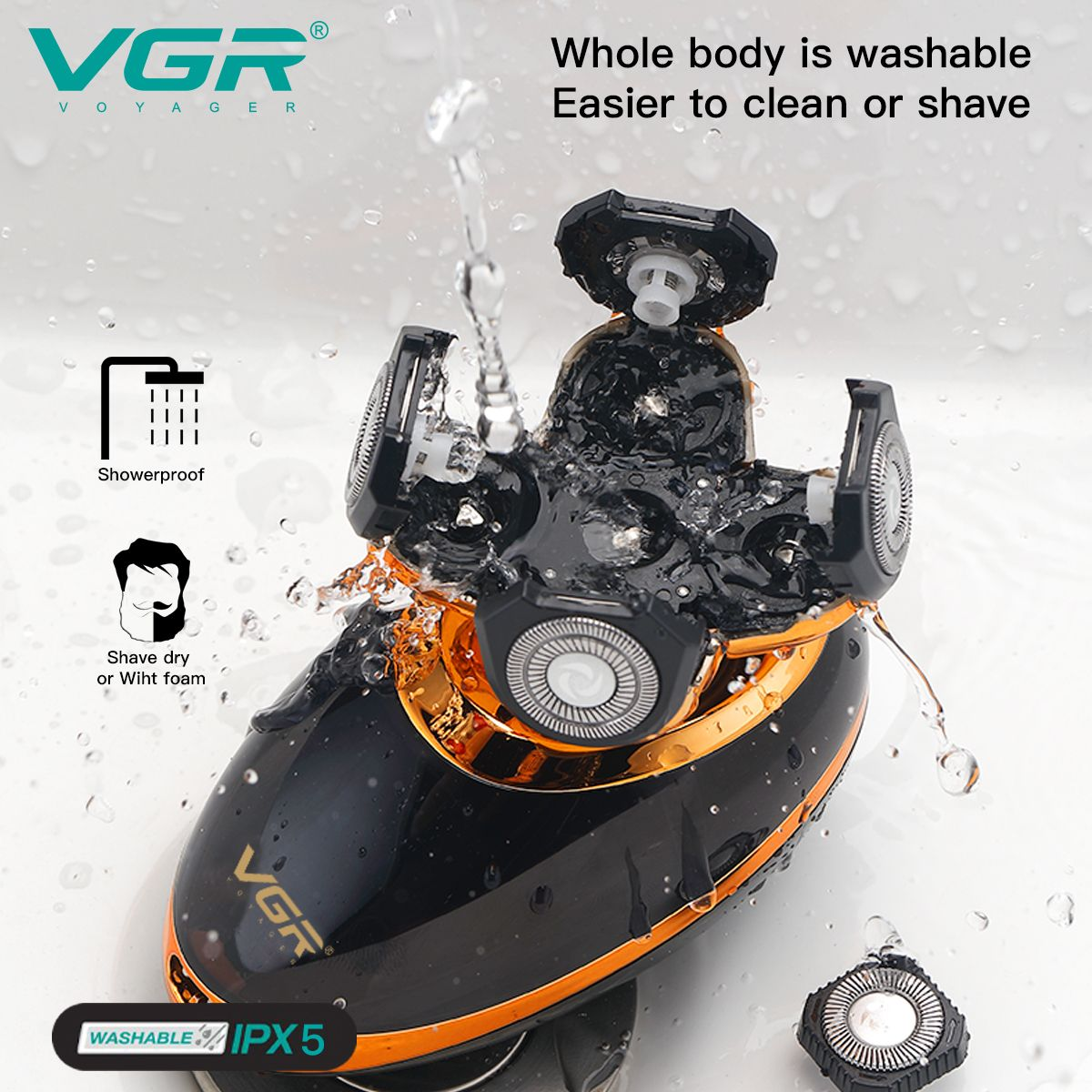 VGR Upgraded 5-in-1 Electric Shaver Hair Clipper Nose Trimmer Grooming Kit