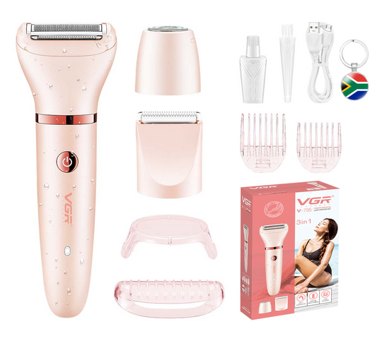 VGR 3 in 1 Professional Electric Lady Shaver Trimmer Grooming Set & Key Ring