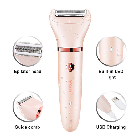 VGR 3 in 1 Professional Electric Lady Shaver Trimmer Grooming Set & Key Ring