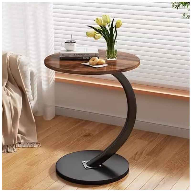 TOXIYA Stable Wooden C-Shape Frame Coffee Table