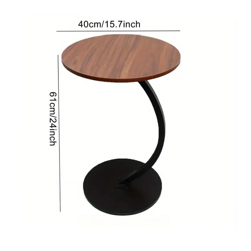 TOXIYA Stable Wooden C-Shape Frame Coffee Table