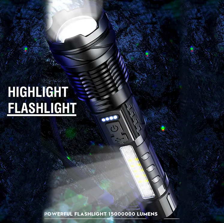 Rechargeable Torch - 20000 Lumen High Power Gift for Men