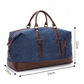 Oversized Leather Canvas Duffel Shoulder Overnight Bag - Various colors available