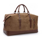 Oversized Leather Canvas Duffel Shoulder Overnight Bag - Various colors available