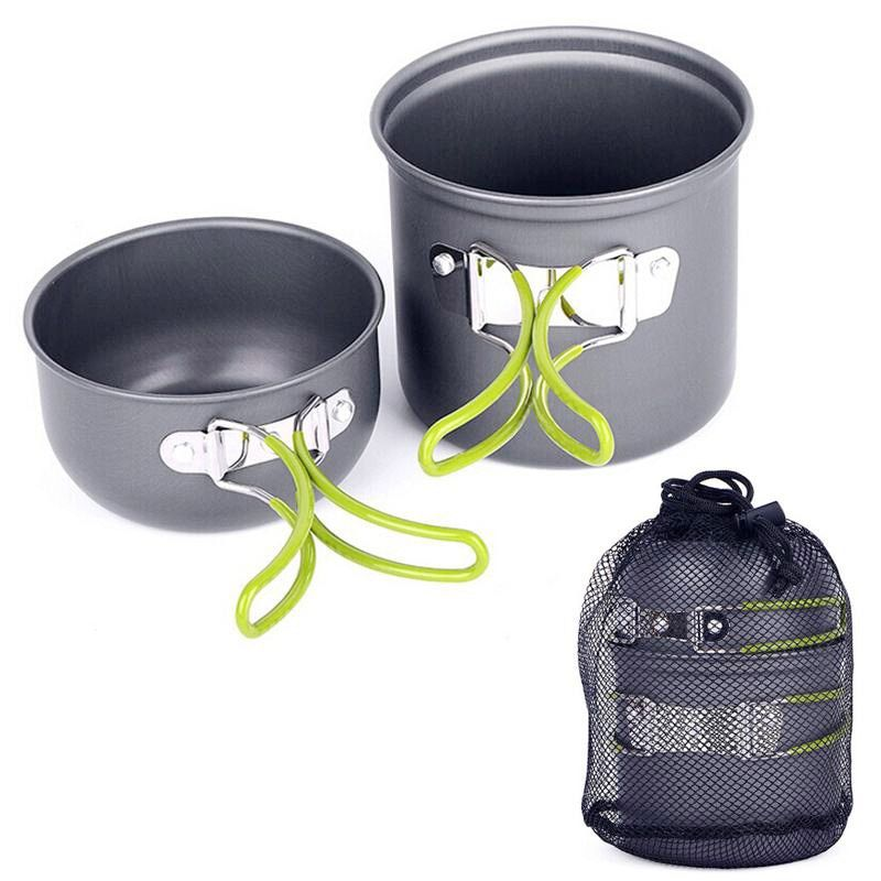 Camping Cookware Sets Mini Gas Stove With Stand Fork Spoon Knife