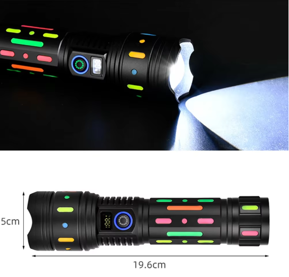 50000M Long Range Multifunctional Telescopic Zoom Flashlight