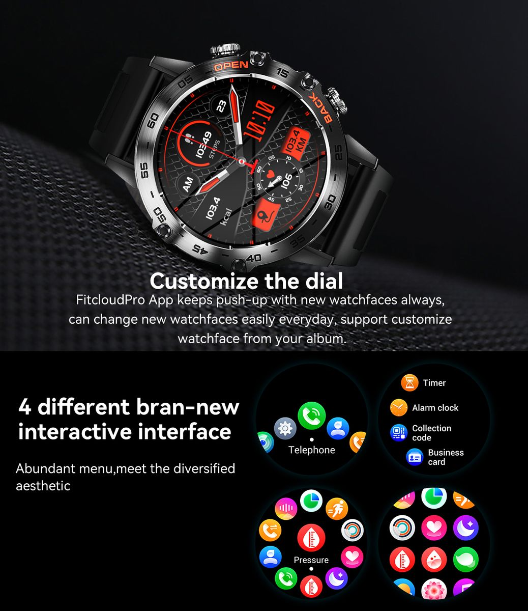 TOXIYA - K52 Smart watch for Android iPhone