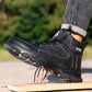 GUYISA safety shoes work shoes men's steel toe boots waterproof high black
