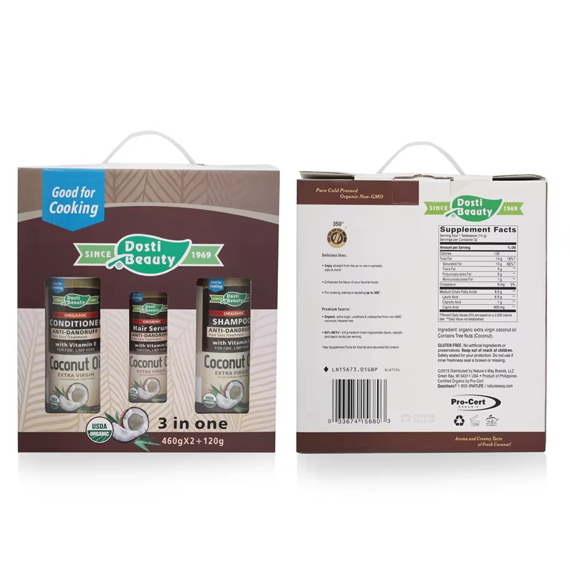 Coconut Hair Care Kit contains natural coconut extract to combat dandruff, damage and split ends