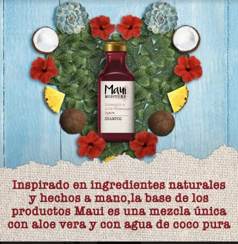 Moisture Strengthening Anti-Breakage + Moisturizing Agave Shampoo, for Color-Treated or Chemically Damaged Hair, Vegan, Silicone-Free and Paraben-Free, with Sulfate-Free Surfactants, 385 ml