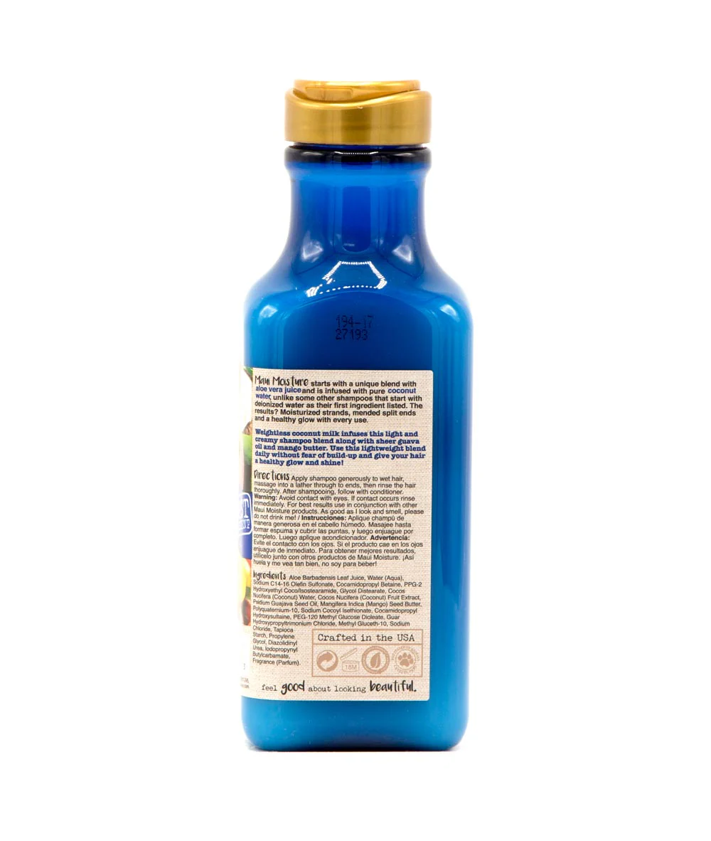 Coconut Milk Shampoo - 385ml bottle Coconut oil is a natural moisturizer that adds shine and softness to hair