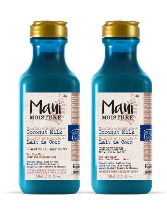 Nourishing Moisturizing Coconut Milk Shampoo + Conditioner Set, 385ml X2