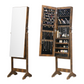 Elegant jewelry storage cabinet with full length mirror