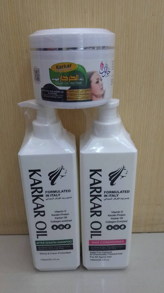 Kaka Keratin Shampoo, Conditioner & Serum Oil Set, 3 Bottles