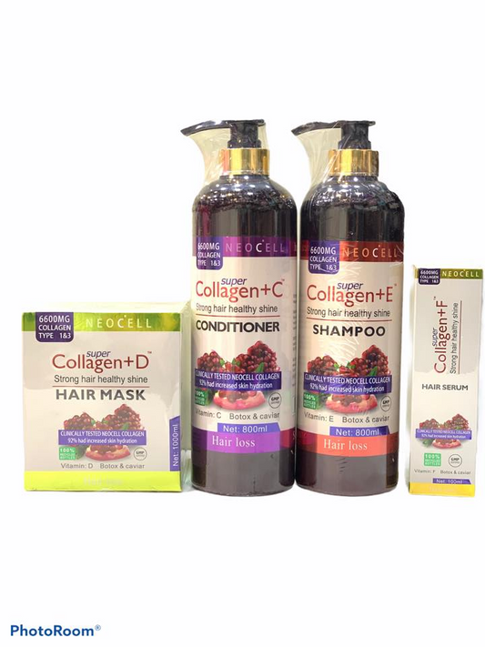 Pomegranate Collagen Kit for Strong, Healthy Hair, 4 Pack