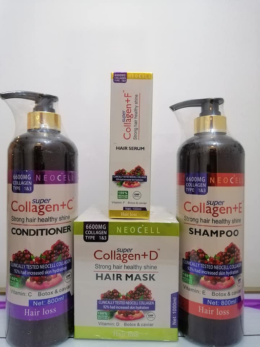 Pomegranate Collagen Kit for Strong, Healthy Hair, 4 Pack
