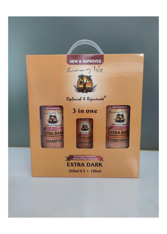 Black Castor Oil Extra Dark Intense Repair Conditioning Shampoo Set, 3 Count