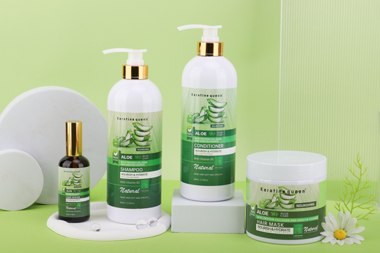 Aloe Vera Hair Care Set, Natural Organic Aloe Vera Moisturizing Serum 4 Bottles