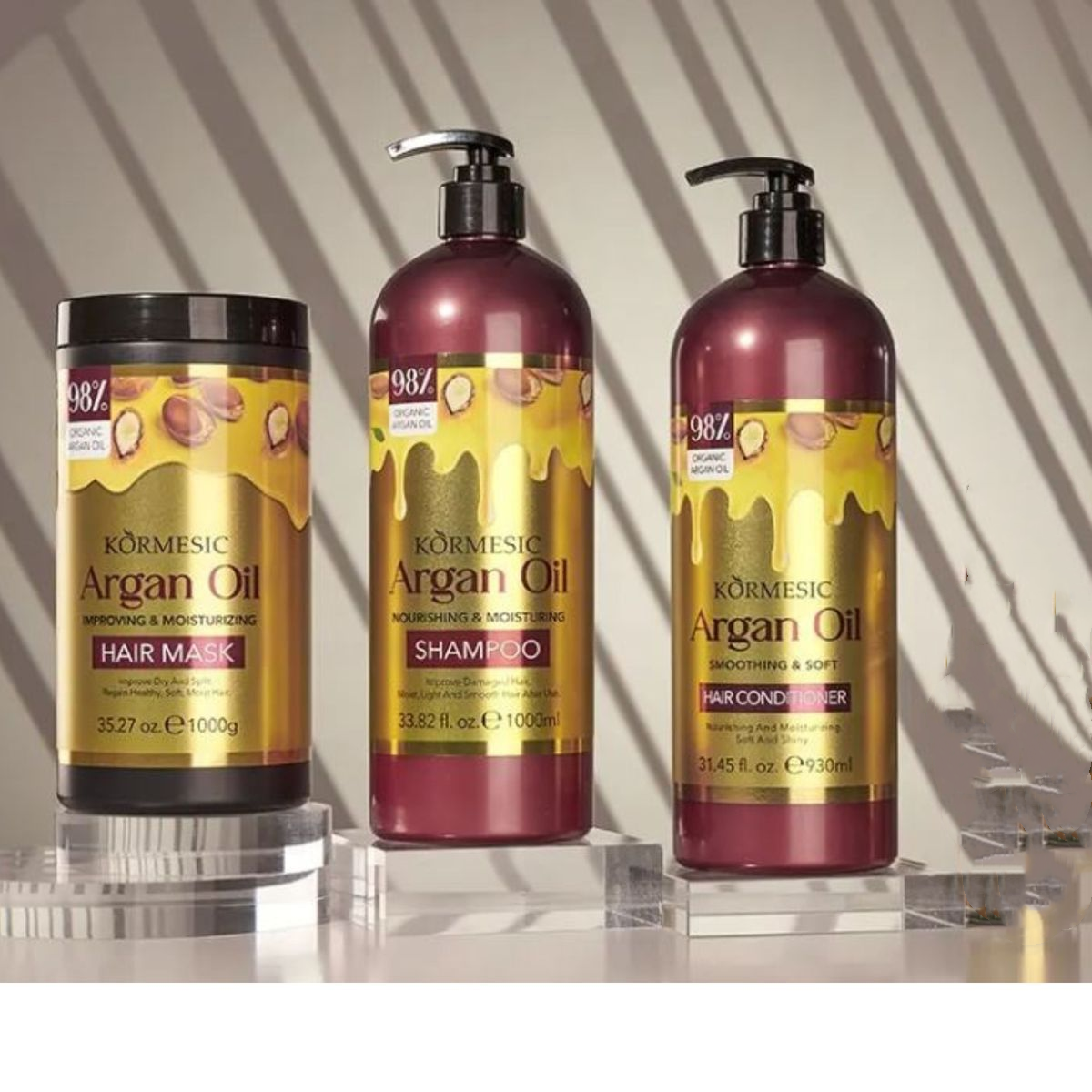 Argan Oil Shampoo, Conditioner, and Mask Combo Set