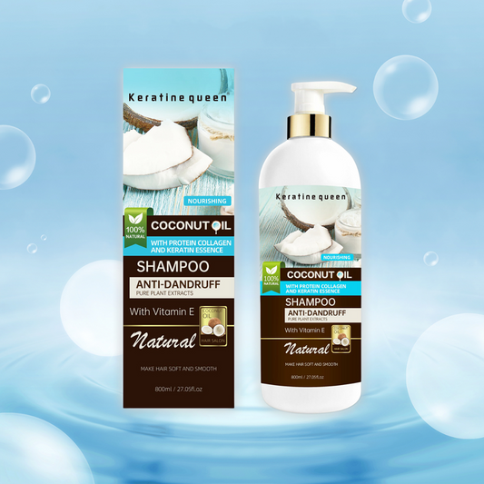 Coconut Shampoo 800ml, Anti-Dandruff with Vitamin E, Keratin Extract and Collagen