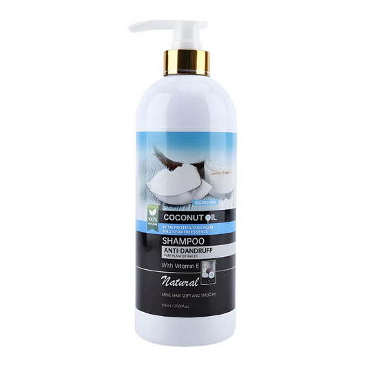 Coconut Shampoo 800ml, Anti-Dandruff with Vitamin E, Keratin Extract and Collagen