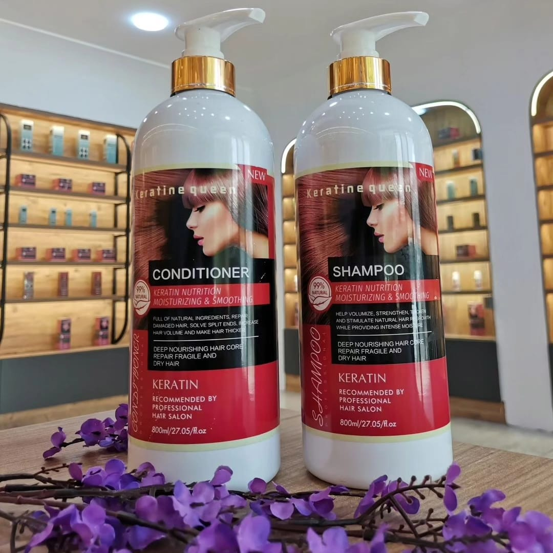 Formulated with keratin, botulinum toxin and collagen. Shampoo and conditioner set