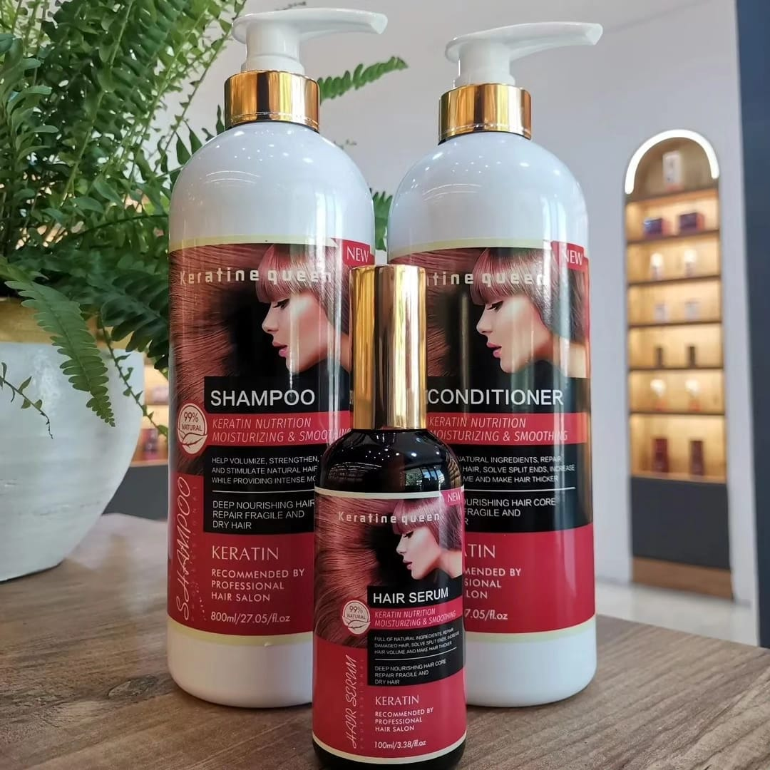 Contains keratin, botulinum toxin and collagen, shampoo set