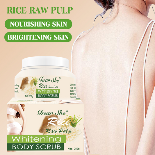 Rice pulp body scrub 250g whitening deep cleansing exfoliating dirt nourishing moisturizing