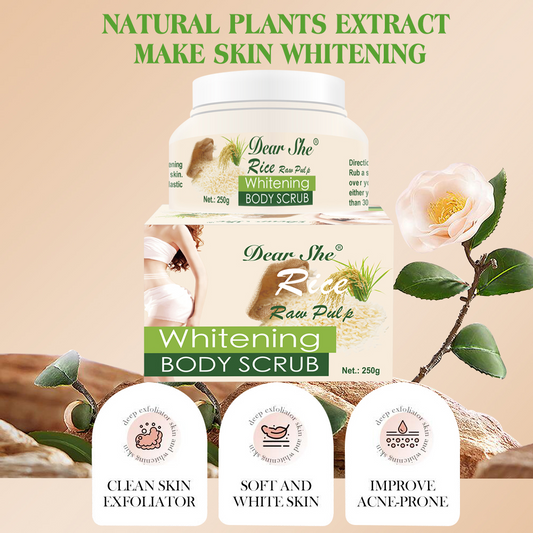 Rice pulp body scrub 250g whitening deep cleansing exfoliating dirt nourishing moisturizing