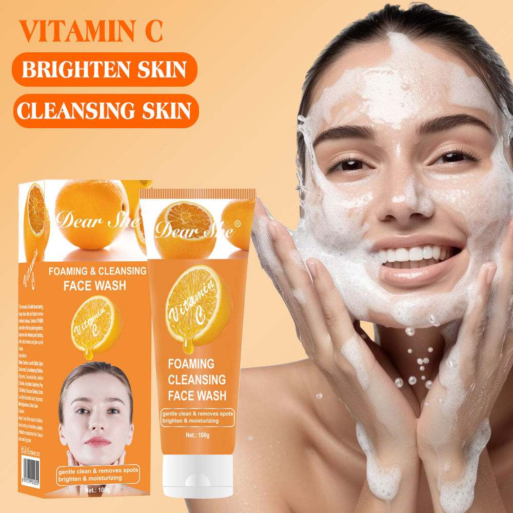 Vitamin C Foaming Cleanser for Brightening, Moisturizing and Anti-Blemish Facial Skin 100g