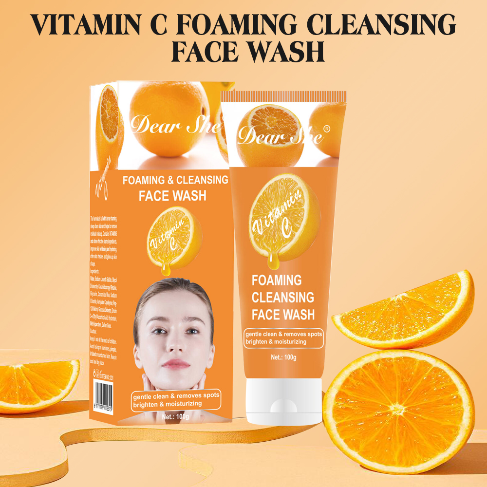 Vitamin C Foaming Cleanser for Brightening, Moisturizing and Anti-Blemish Facial Skin 100g