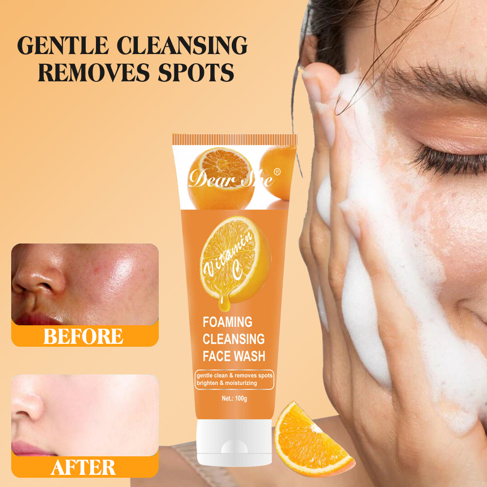 Vitamin C Foaming Cleanser for Brightening, Moisturizing and Anti-Blemish Facial Skin 100g
