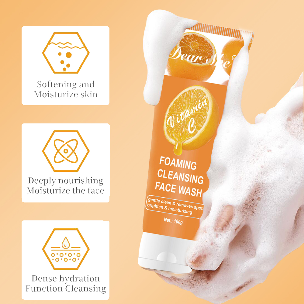 Vitamin C Foaming Cleanser for Brightening, Moisturizing and Anti-Blemish Facial Skin 100g