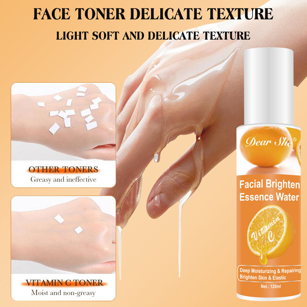 Vitamin C Deep Moisturizing Repairing Facial Brightening Essence Water for Elastic Facial Skin 120ml
