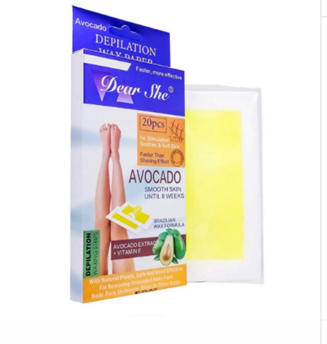 Avocado Hair Removal Wax Papers 20 Sheets Avocado Extract