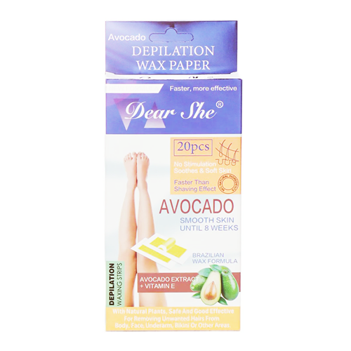Avocado Hair Removal Wax Papers 20 Sheets Avocado Extract